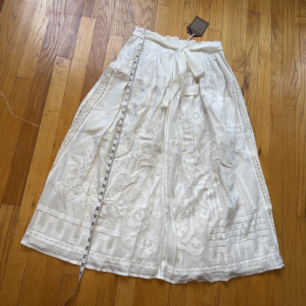 NEW Anthropologie Forever That Girl Skirt 6 Lace Embroidered Maxi Boho Cotton - Picture 11 of 14